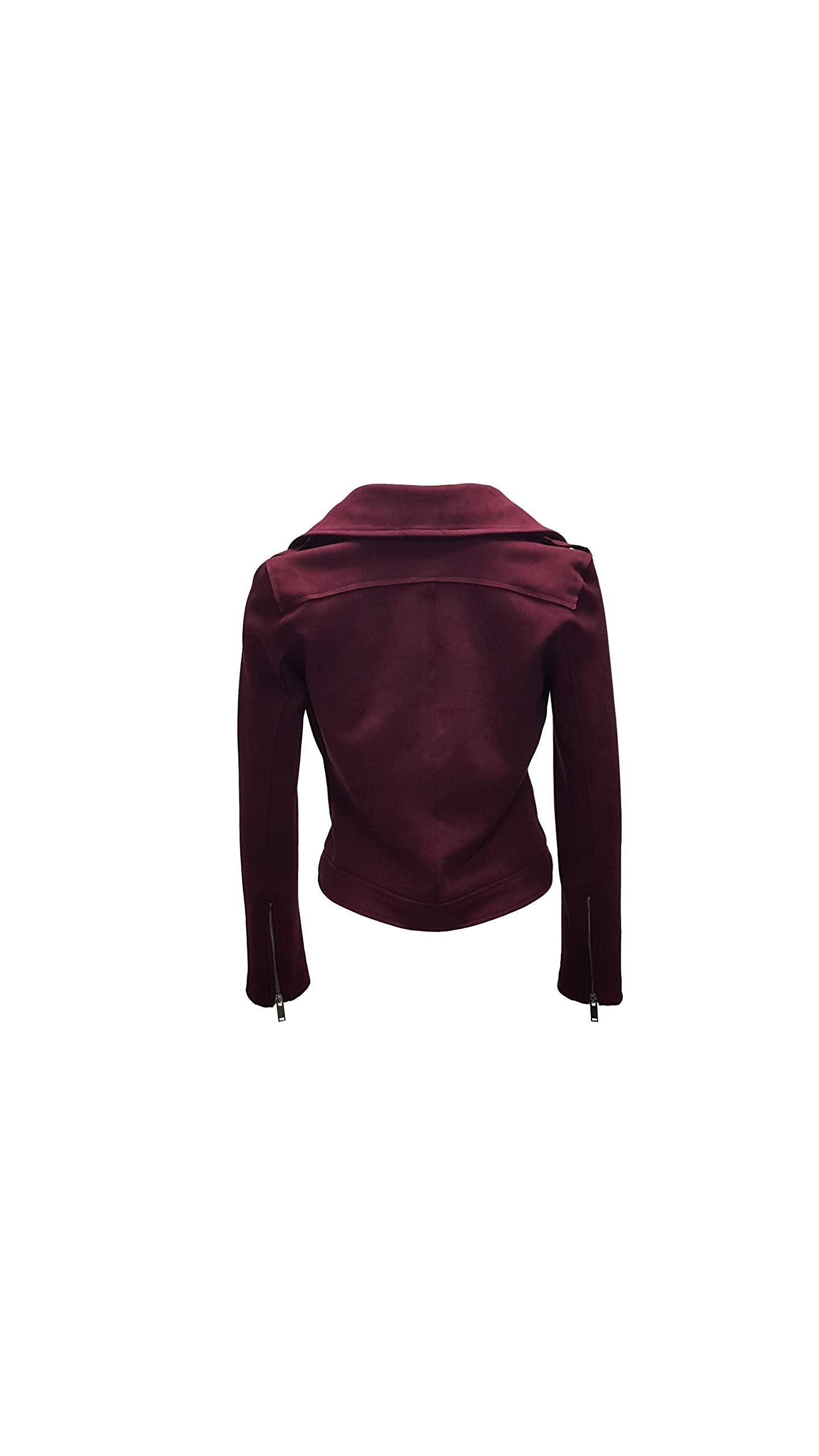 ODCOCD Faux Suede Jacket for Women Long Sleeve Zipper Up Casual Outwear (CA/US, Alpha, Large, Regular, Regular, Burgundy)