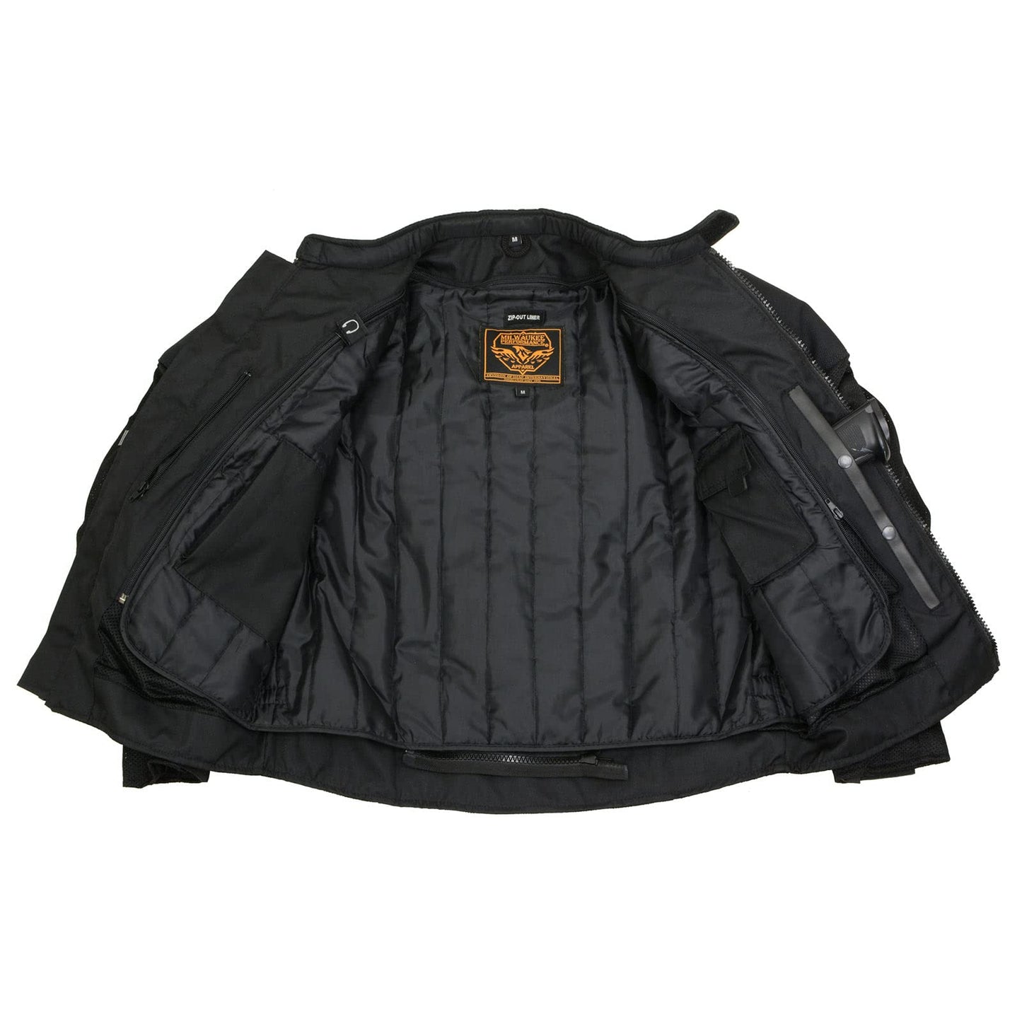 Milwaukee Leather MPM1792 Men's Black CE Armored Textile Motorcycle Jacket- All Season Biker Jacket -Large