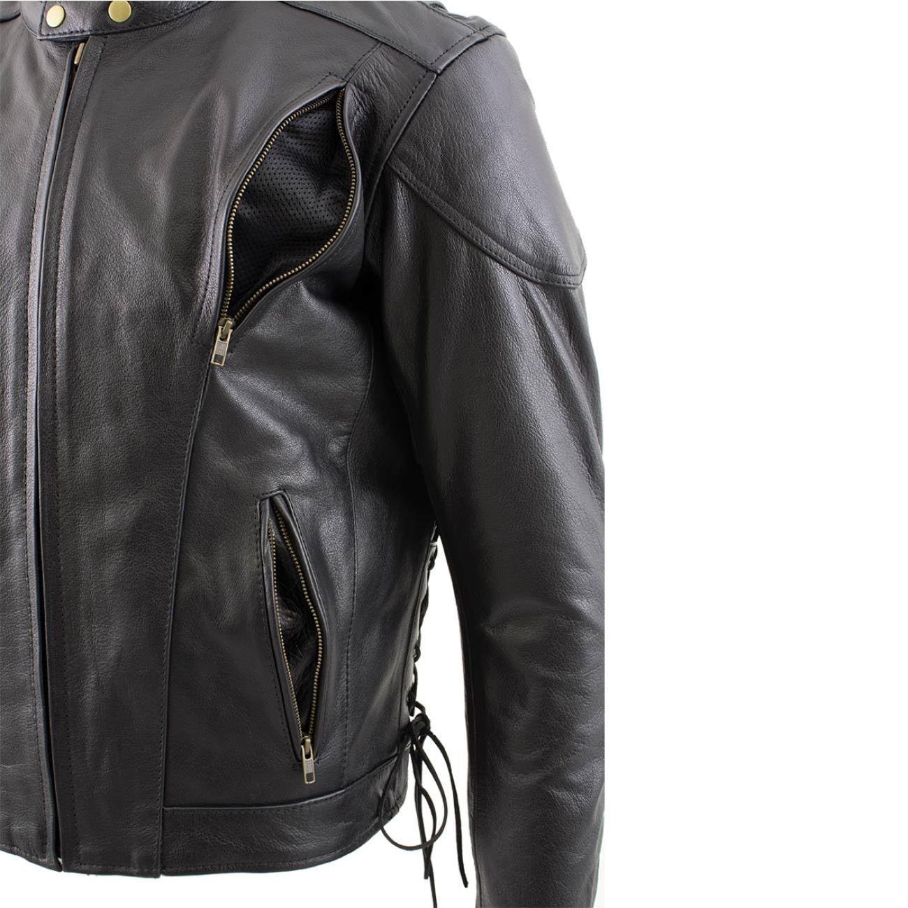 Milwaukee Leather Men's Racer Style Premium Leather Motorcycle Jackets - Medium