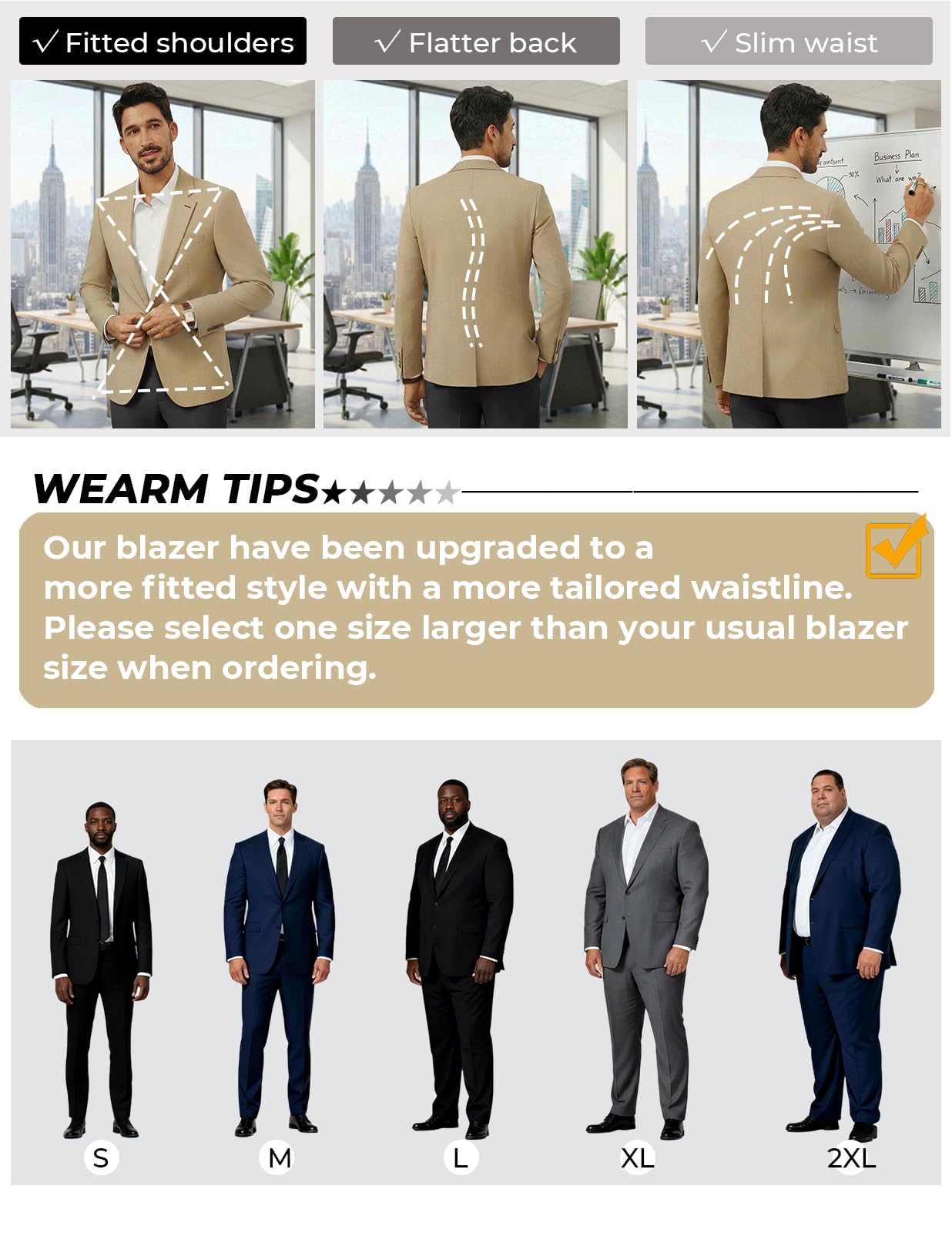 PJ PAUL JONES Mens One-Button Blazer Casual Lightweight Sport Coat Notch Lapel Solid Sport Jackets Khaki