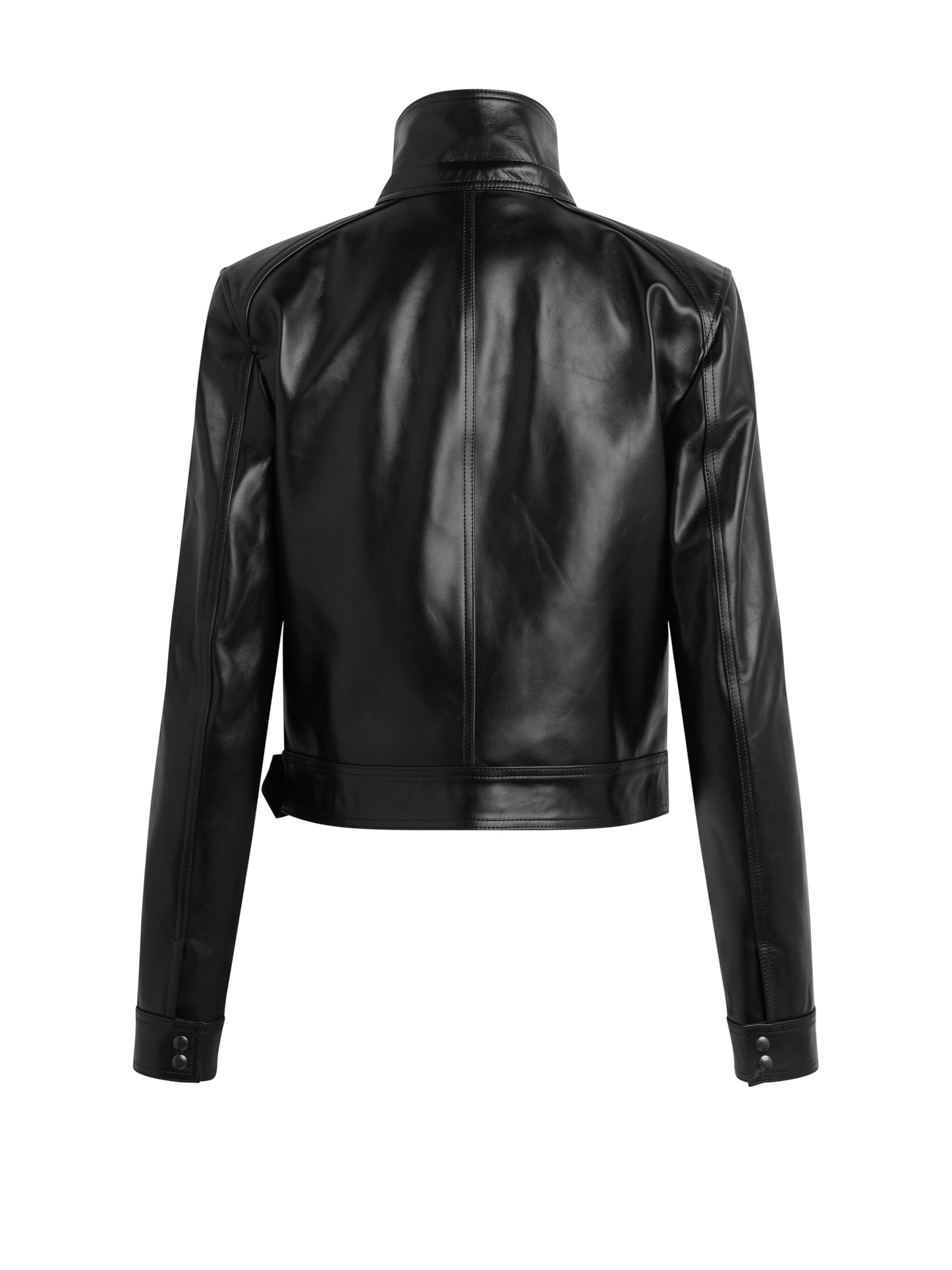 HUDSON Women's Brooks Nader Sarah Jane Leather Jacket, Jet Black, Large