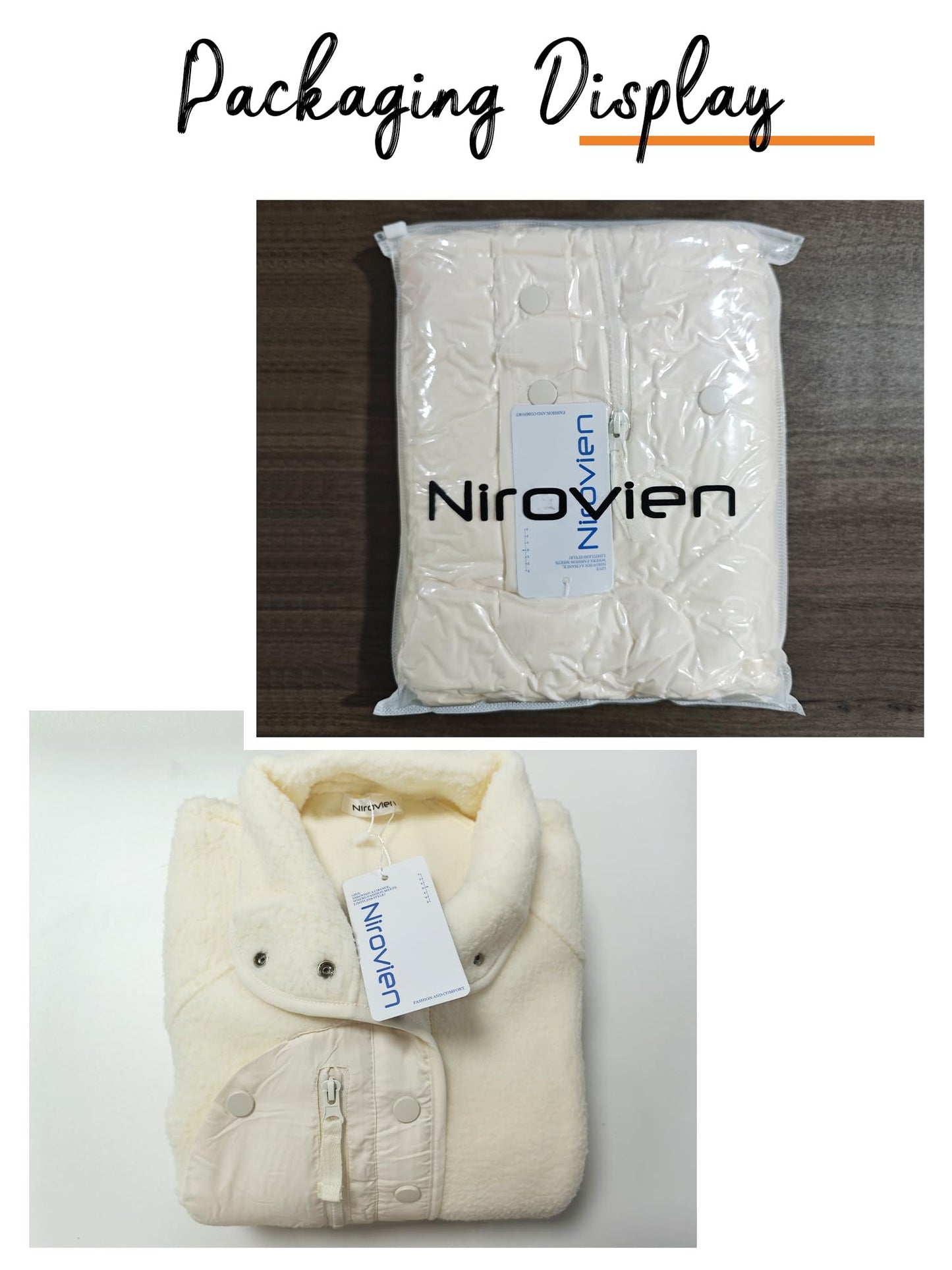 Nirovien Fuzzy Fleece Jacket Womens Sherpa Jacket Button Up Jacket Fleece Jacket for Women Winter Coats(Beige,M)