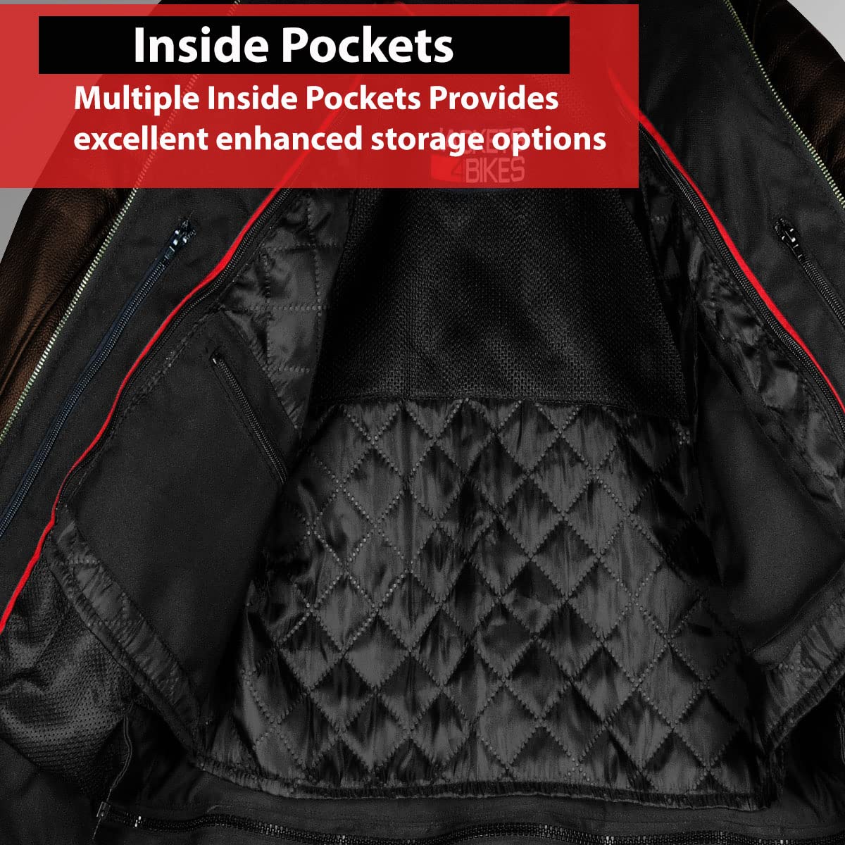 REVOLT Men's Motorcycle Jacket, Natural Buffalo Leather, CE Armor - Ventilation, Cruiser Motorbiker Touring Biker Brown L