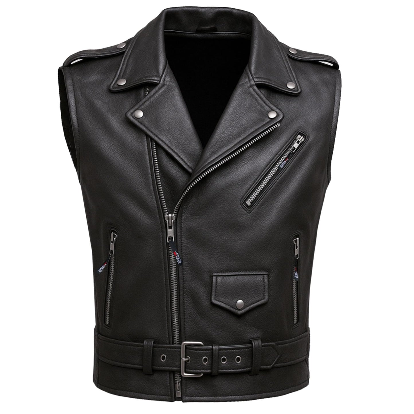 Jackets 4 Bikes Men's Classic Buffalo Leather Motorcycle Biker Vest | Vintage Cruiser Vest for Men, | Stylish Street Club Riding Black L