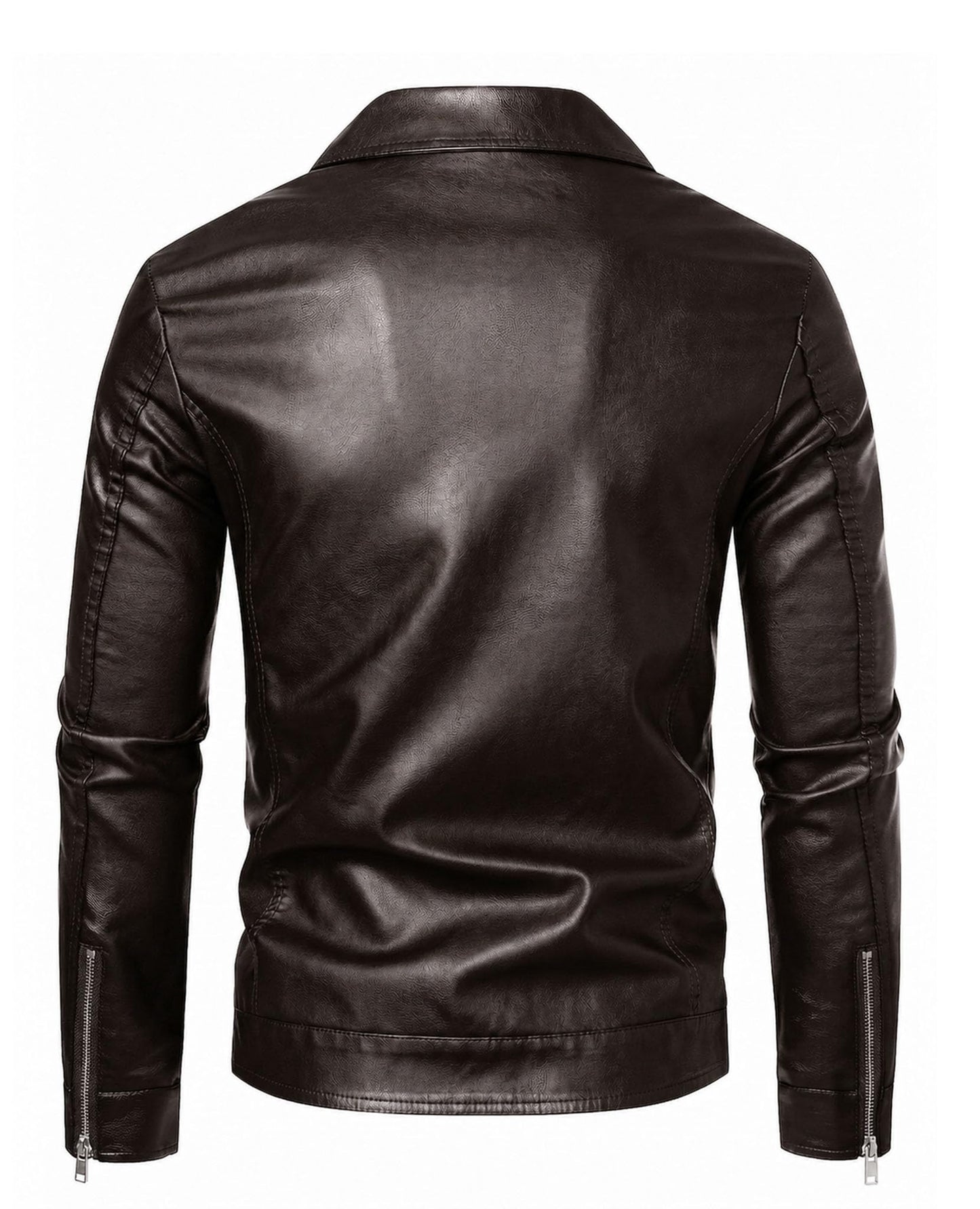 Vogaera Mens Leather Jacket Faux Leather Jackets Motorcycle Biker Coat Outwear Casual Lightweight Dark Brown XXL