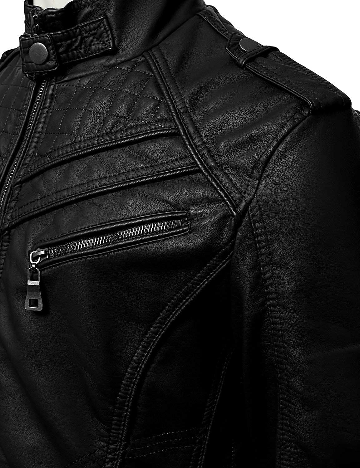 DECIMAL Men's Black Genuine Lambskin Leather Biker Jacket VINTAGE REAL MOTORCYCLE JACKETS FOR MEN (X-LARGE)