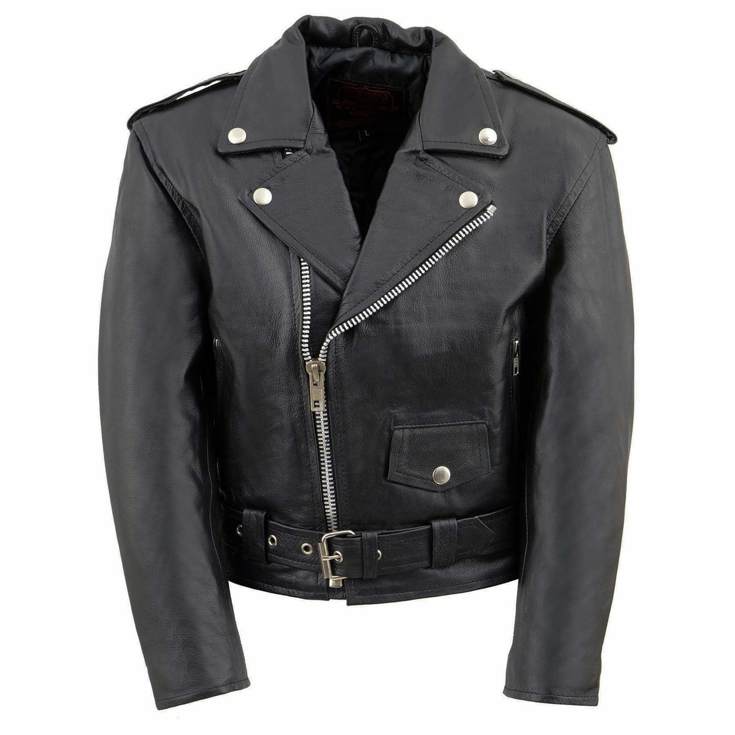Milwaukee Leather Kids Uni-Sex Classic Leather Jacket - Biker Style - Medium