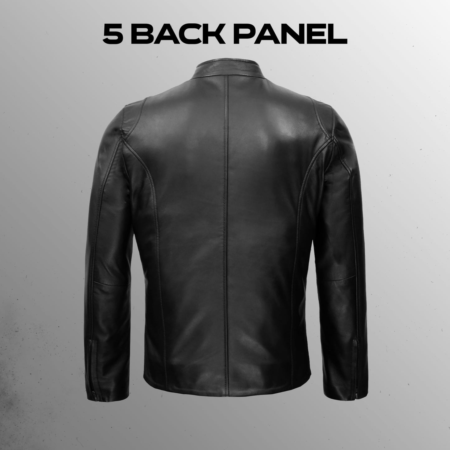 Leatherick Men's Genuine Lambskin Leather Motorcycle Jacket - Full-Grain Black Biker Jacket with Zipper and Multiple Pockets (US, Alpha, Medium, Regular, Regular, Black)