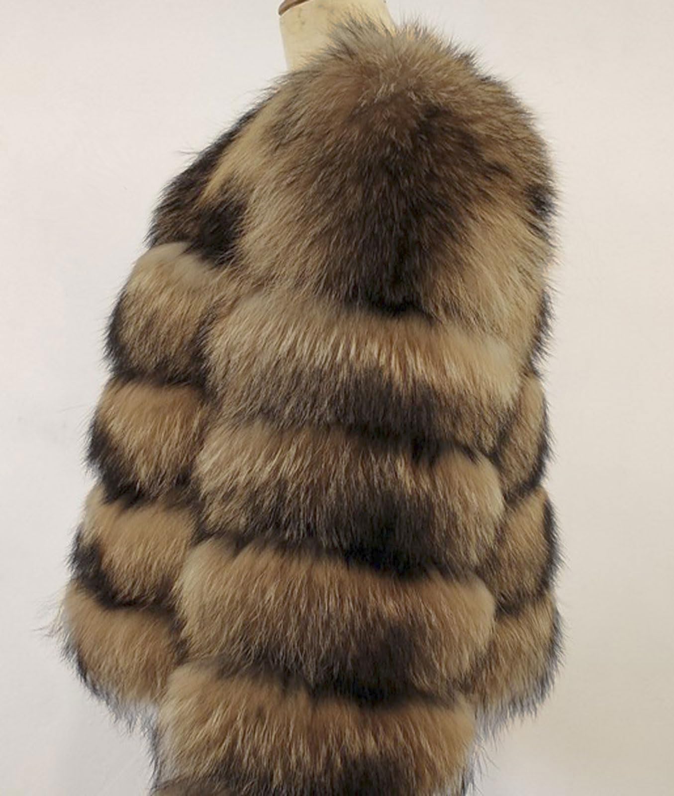 loveimgs Women Warm Fluffy Cropped Puffer Jacket Faux Fur Coat Crop Parka Collarless Winter Teddy Bear Coat Overcoat (Medium, Raccoon)