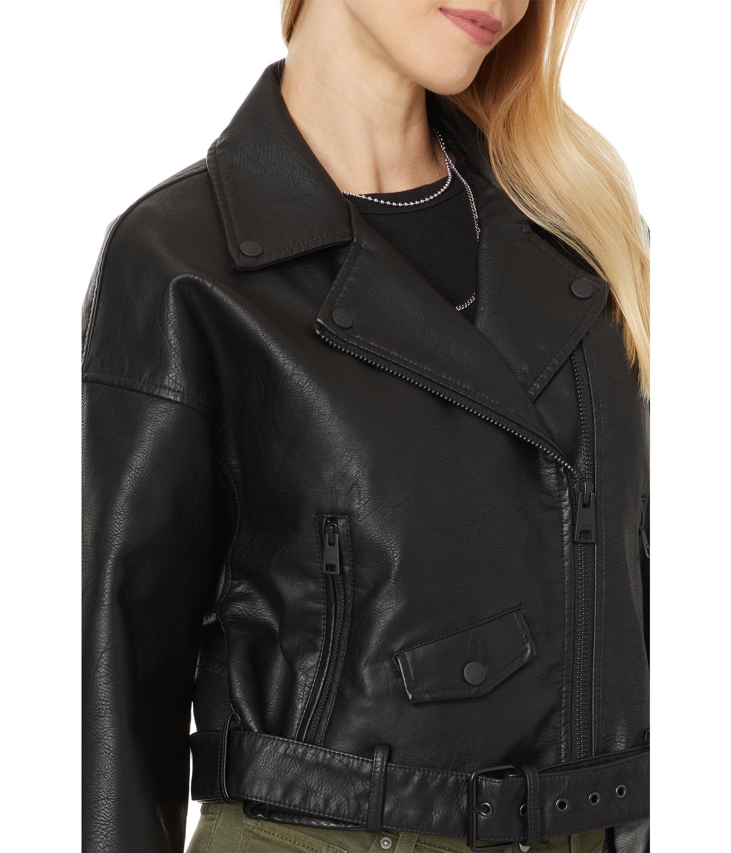 Levi's Women's Faux Leather Cropped Moto Jacket, Black, X-Large