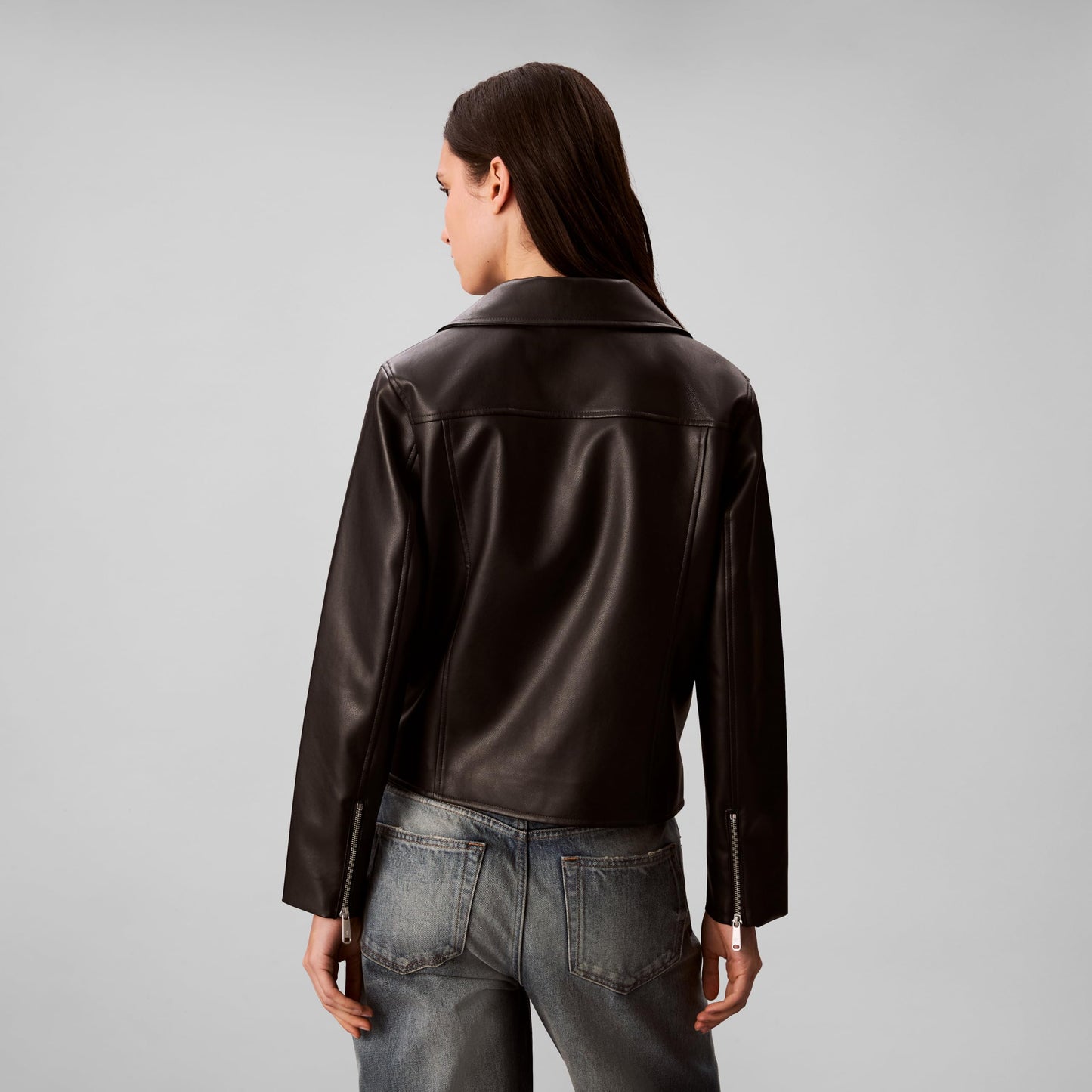 Calvin Klein Women's Classic Faux Leather Moto Jacket