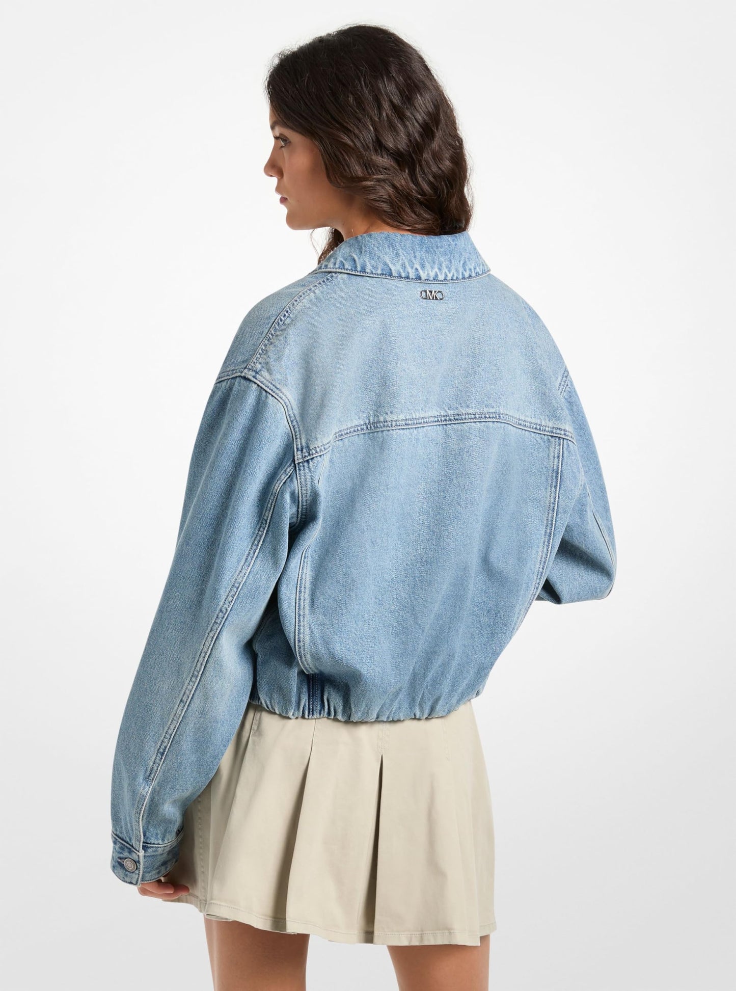 Michael Kors Women's Denim Bomber Jacket, Horizon Wash, S