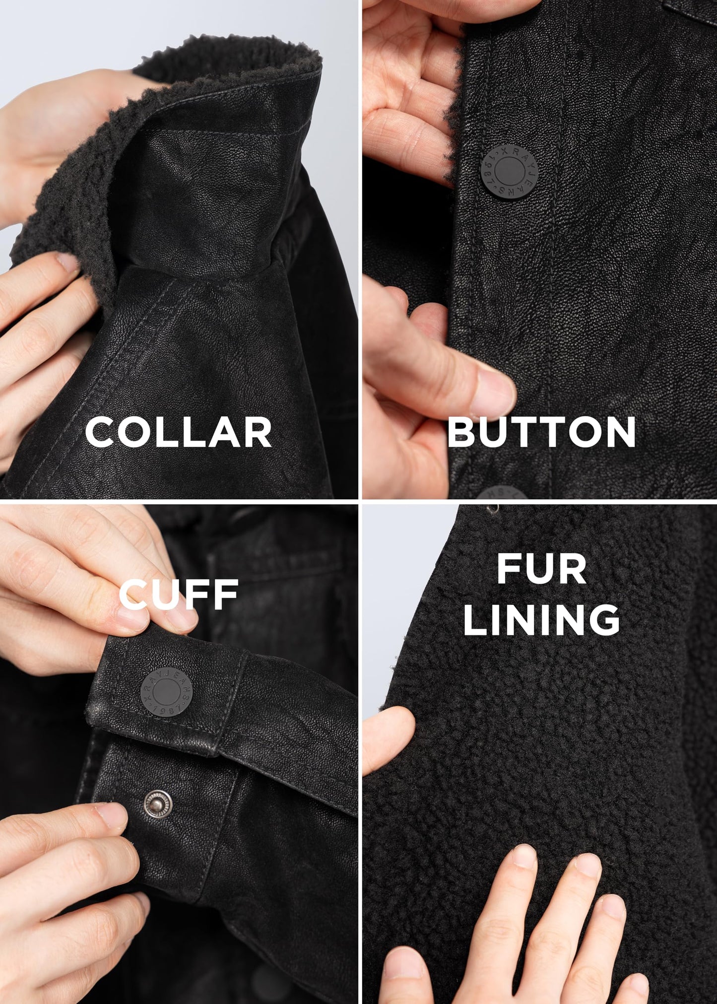 X RAY Teen Faux Leather Jacket Fall & Winter, Kids Outerwear Coat, Faux Suede Ranger Jacket W/Faux Shearling Lining, Black, Medium