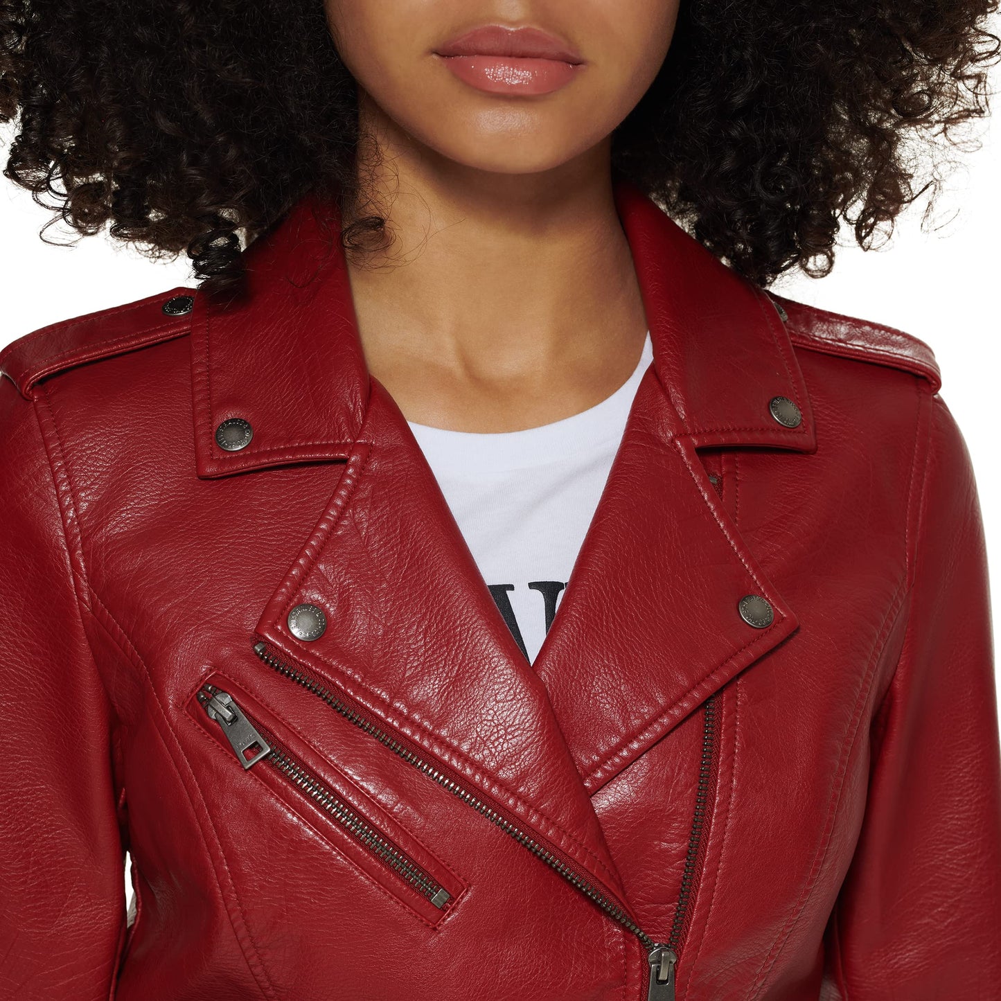 Levi's Women's Faux Leather Jacket, Deep Cherry Red, Medium