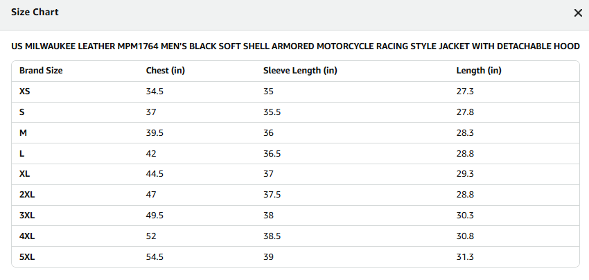 Milwaukee Leather MPM1764 Men's Black Soft Shell CE Armored Motorcycle Racing Style Hoodie Jacket w/Detachable Hood - Large