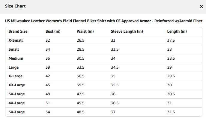 Milwaukee Leather Women’s Motorcycle Plaid Armored Flannel Riding Shirt with Aramid Fiber Reinforced and CE Armor - 2X-Large