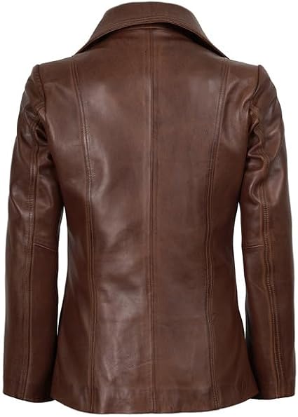 Decrum Disc Women Leather Jacket - Winter Coats for Women | [1315052] Sury Cgn, S