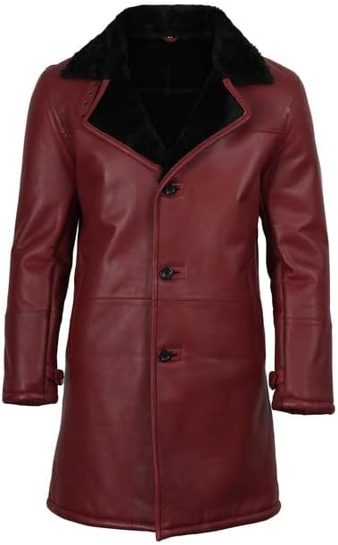 Decrum Disc Leather Jackets for Men - Leather Jacket Men | [1528394] Turlock Maroon, L