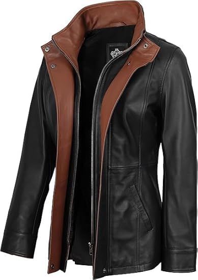 Decrum Womens Jacket Leather - Bomber Leather Jackets | [1331296] Erin Black, XXL
