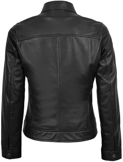 Decrum Black Leather Jacket Women - Leather Jacket for Women | [1331105] Bickford Black, XL