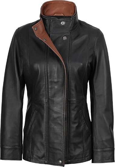 Decrum Womens Jacket Leather - Bomber Leather Jackets | [1331296] Erin Black, XXL