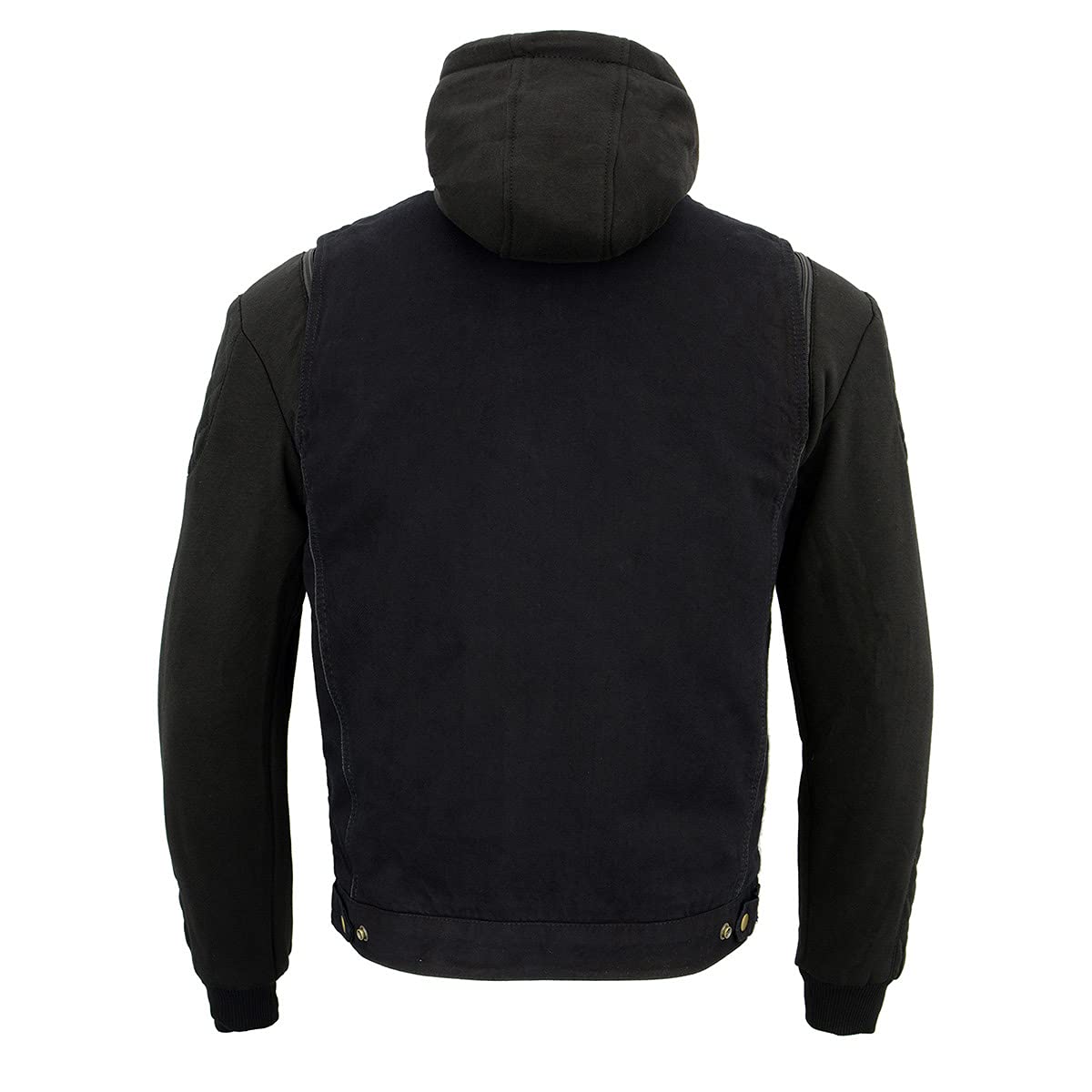 Milwaukee Leather MDM3020 Men's Black Denim '5-in-1' Club Style Vest with Removable Hoodie-MD