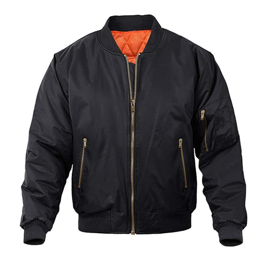 MAGNIVIT Men's Bomber Jacket Active Lightweight Military Outwear Black L