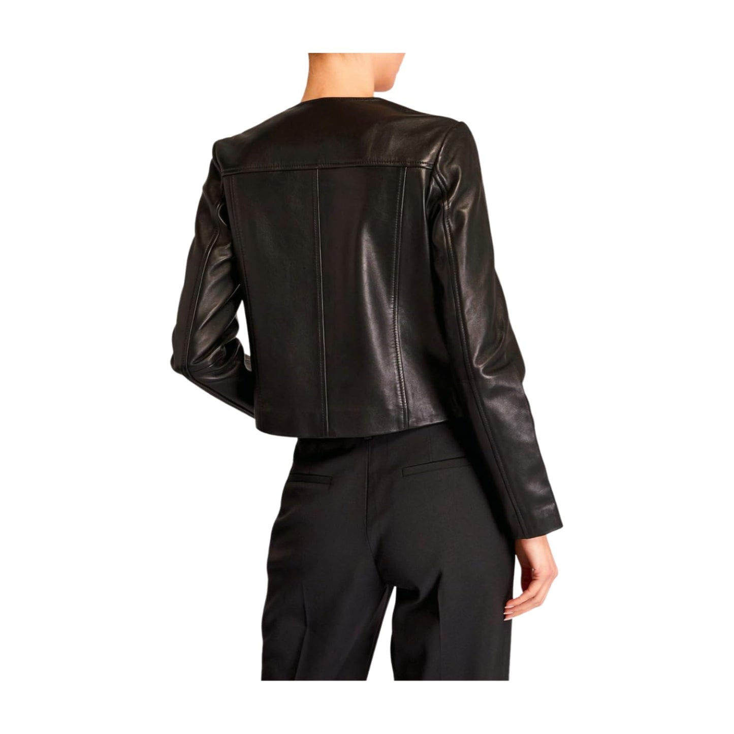 Captain Cory Black Women's Designer Leather Jacket 100% Real Lambskin, Button-Front, and Long Sleeves (XXX-Large)