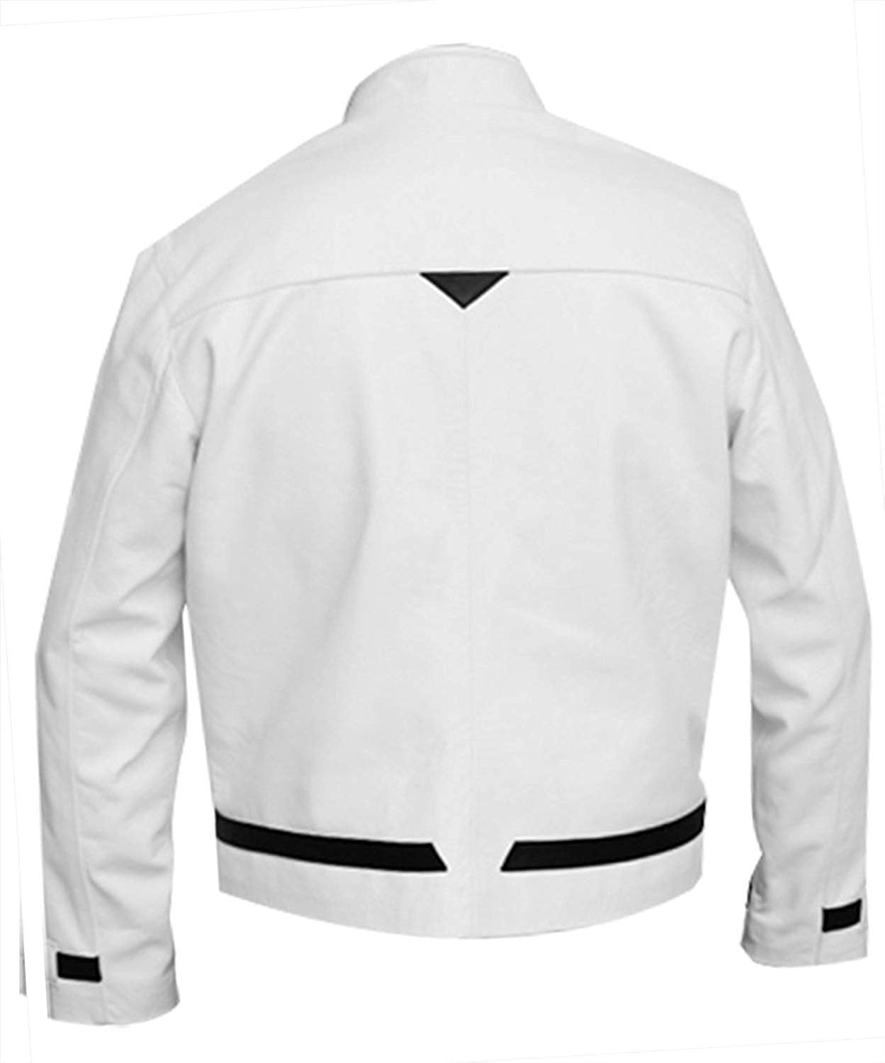 Lashvine Mens White Motorcycle Jacket Cafe Racer Jacket Kyo Kusanagi Cosplay Costume Biker Leather Jacket