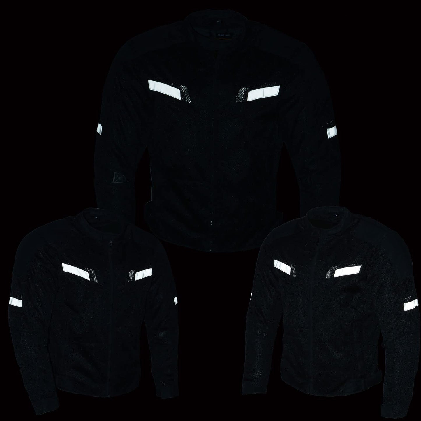 Milwaukee Leather MPM1792 Men's Black CE Armored Textile Motorcycle Jacket- All Season Biker Jacket -Large