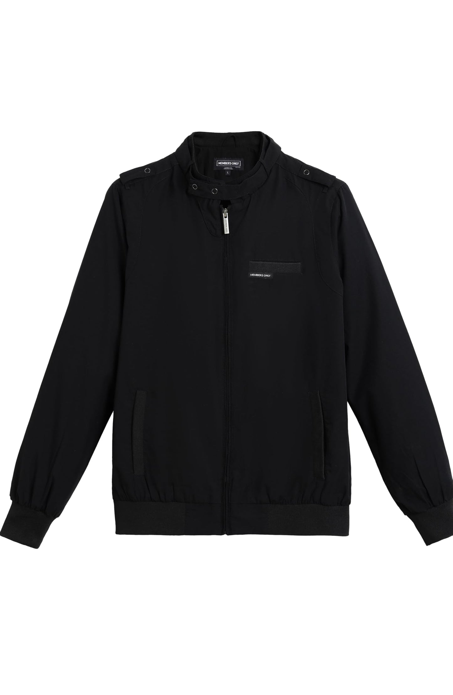 Members Only Men's Classic Iconic Racer, Slim Fit Jacket (Black, XL)