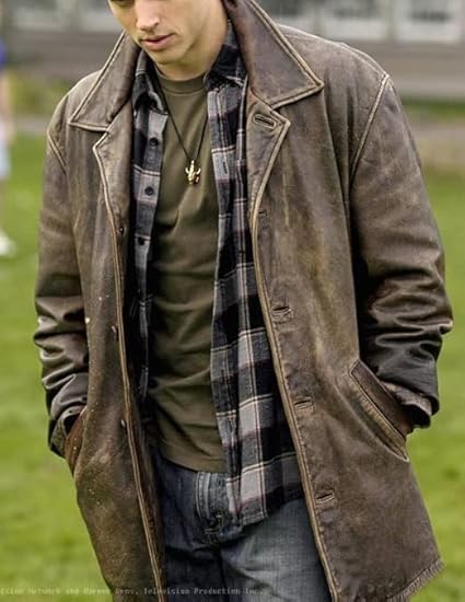 Leder Fashions Men's Super Dean Winchester Vintage Sheep Leather Jacket - Jensen Ackles Natural Genuine Leather Jackets For Men