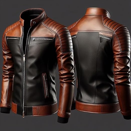 A-star plus Genuine Leather Men's cafe racer jacket Sheepskin Stand Collar Trucker real leather Jacket