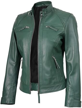 Decrum Leather Jacket Women - chamarras de piel para mujer | [1324224] D1 Green, L