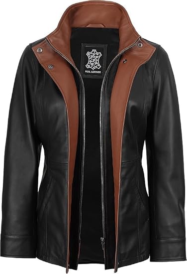 Decrum Womens Jacket Leather - Bomber Leather Jackets | [1331296] Erin Black, XXL