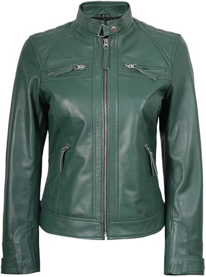 Decrum Leather Jacket Women - chamarras de piel para mujer | [1324224] D1 Green, L