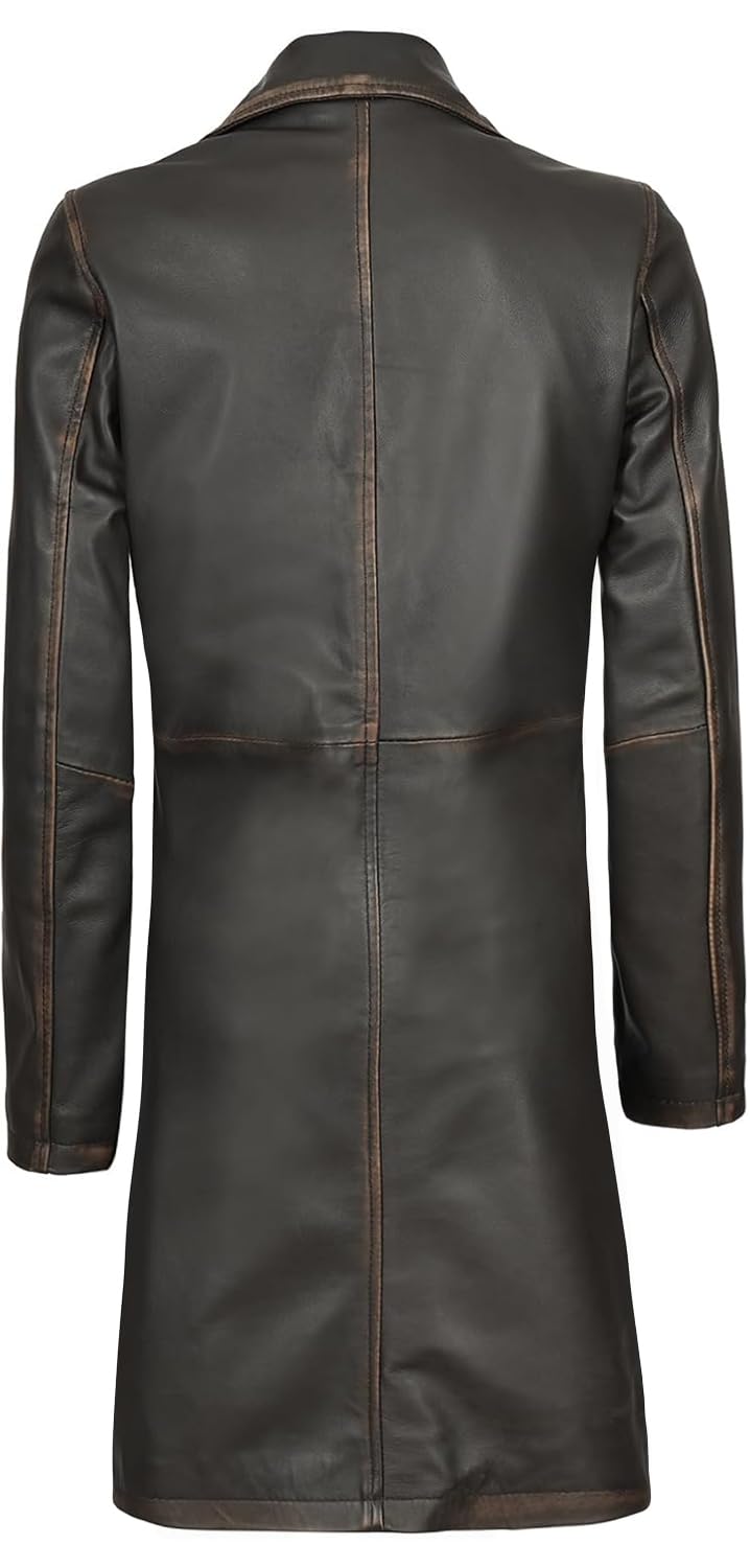 Decrum Leather Coat - Women Leather Jacket | [1316153] Brysin Distressed Brown, M