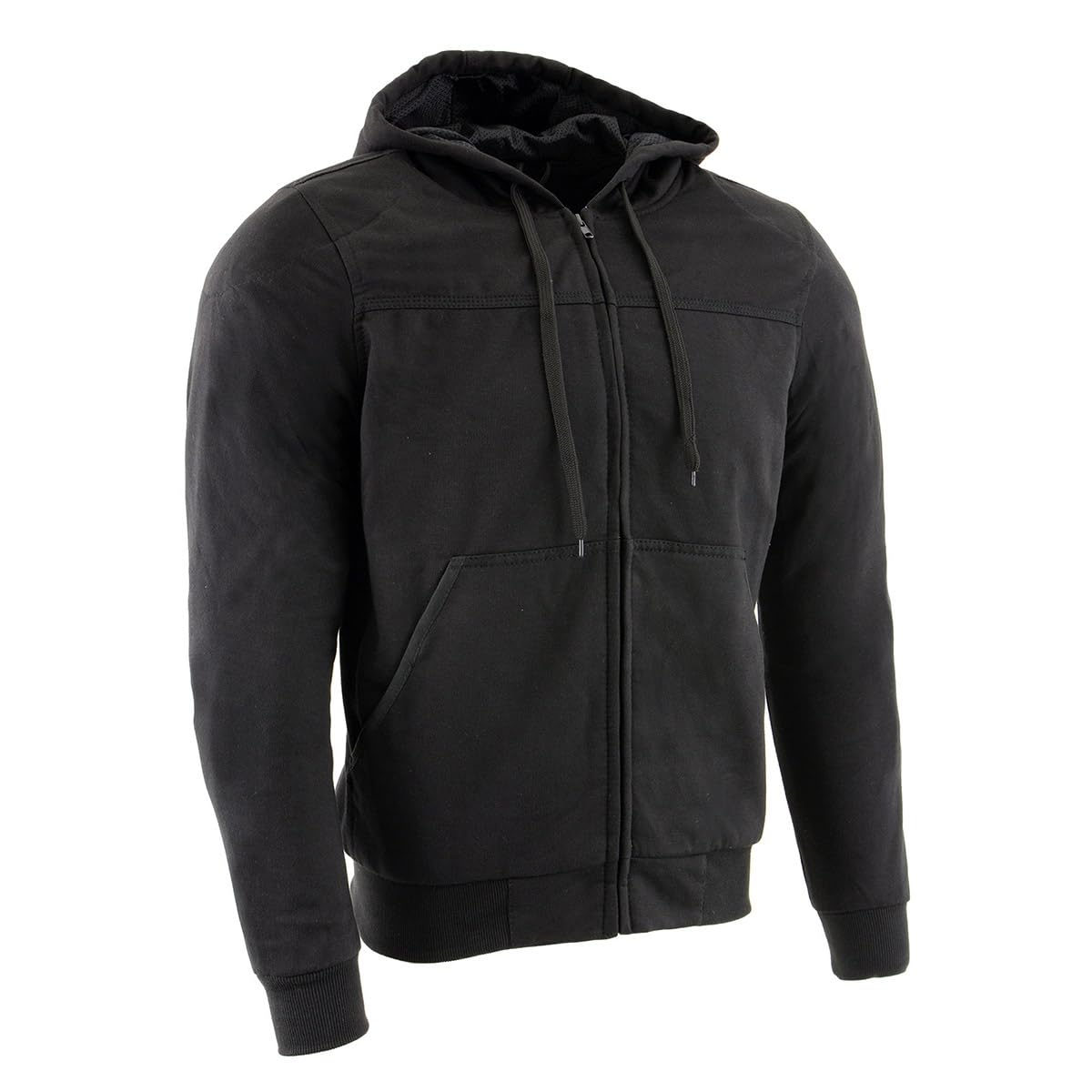 Milwaukee Leather Men's Streetguard Riding Hoodie - Aramid Reinforced with CE Shoulder and Elbow Armor - Large Black