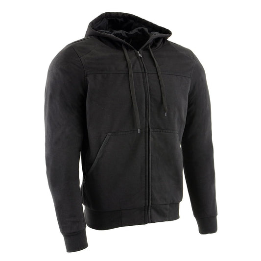 Milwaukee Leather Men's Streetguard Riding Hoodie - Aramid Reinforced with CE Shoulder and Elbow Armor - Large Black