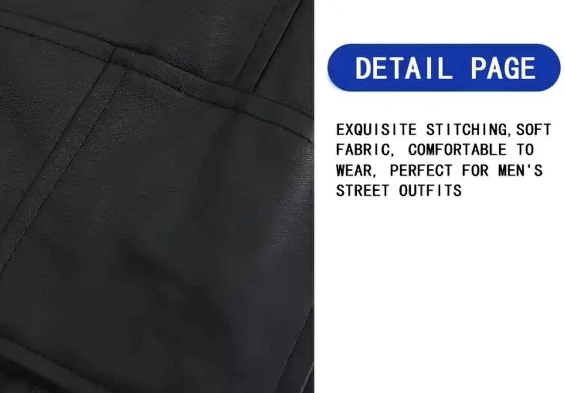 Elyora Men’s Leather Jacket Classic Biker Style Motorcycle Coat Fit Fashion Outerwear for Casual, Travel & Work Lightweight Fall & Winter Jackets for Men (US, Alpha, Large, Regular, Regular, Black)