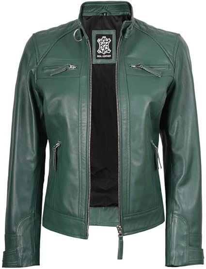 Decrum Leather Jacket Women - chamarras de piel para mujer | [1324224] D1 Green, L