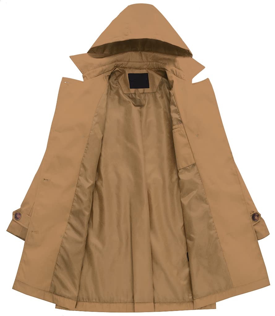 Chrisuno Long Trench Coat Women Spring Winter Coats Womens Mid Length Camel M