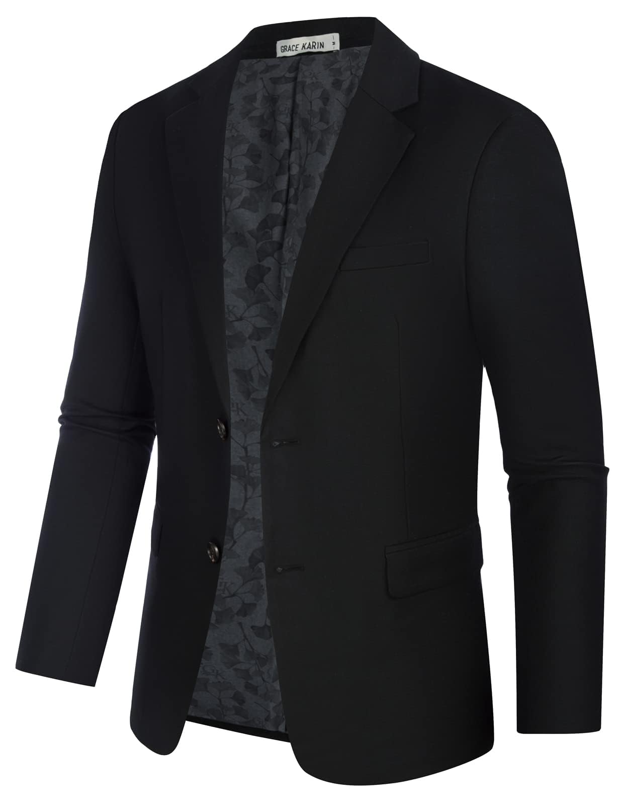 GRACE KARIN Mens Blazers Denim Dress Suit Jackets Casual Regular Fit with Pockets Black 3XL