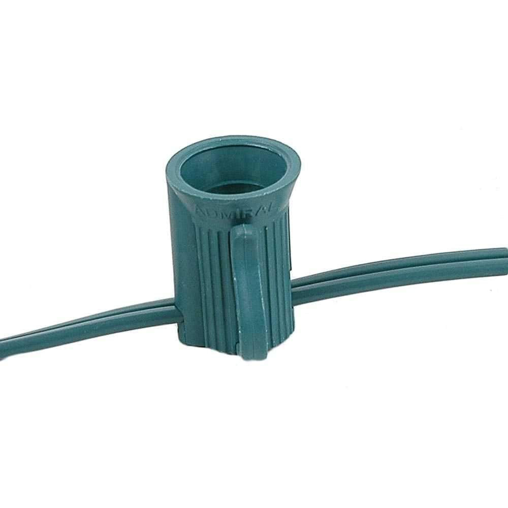 Novelty Lights C7 Christmas Lights Set - Purple Opaque Bulbs - 25 Foot Green Wire - Indoor/Outdoor Use