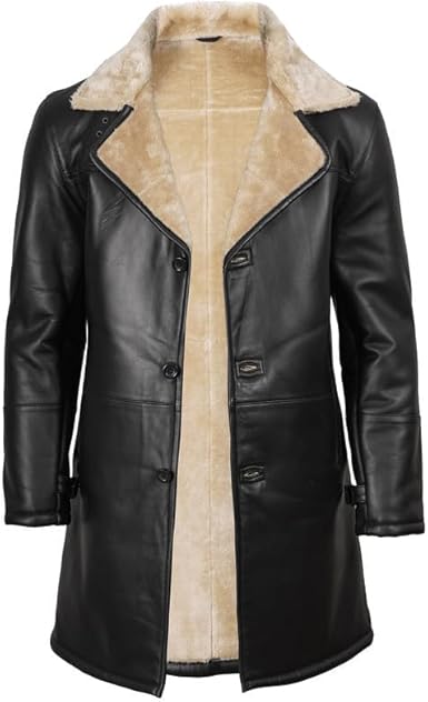 Decrum Leather Shearling Coat Men - Mens Black Leather Jacket | [1509993] Turlock, M