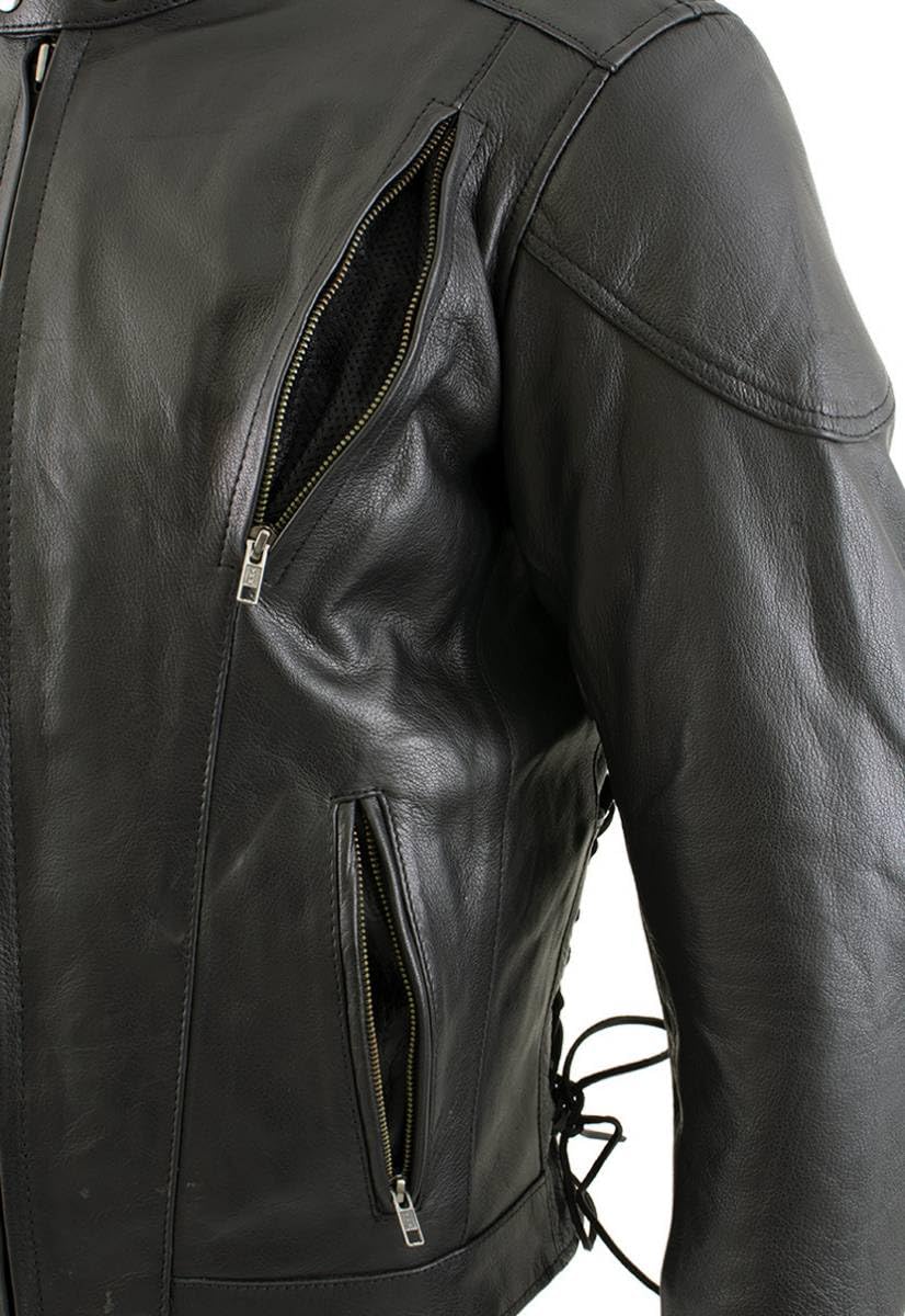 Milwaukee Leather Men's Racer Style Premium Leather Motorcycle Jackets - Medium