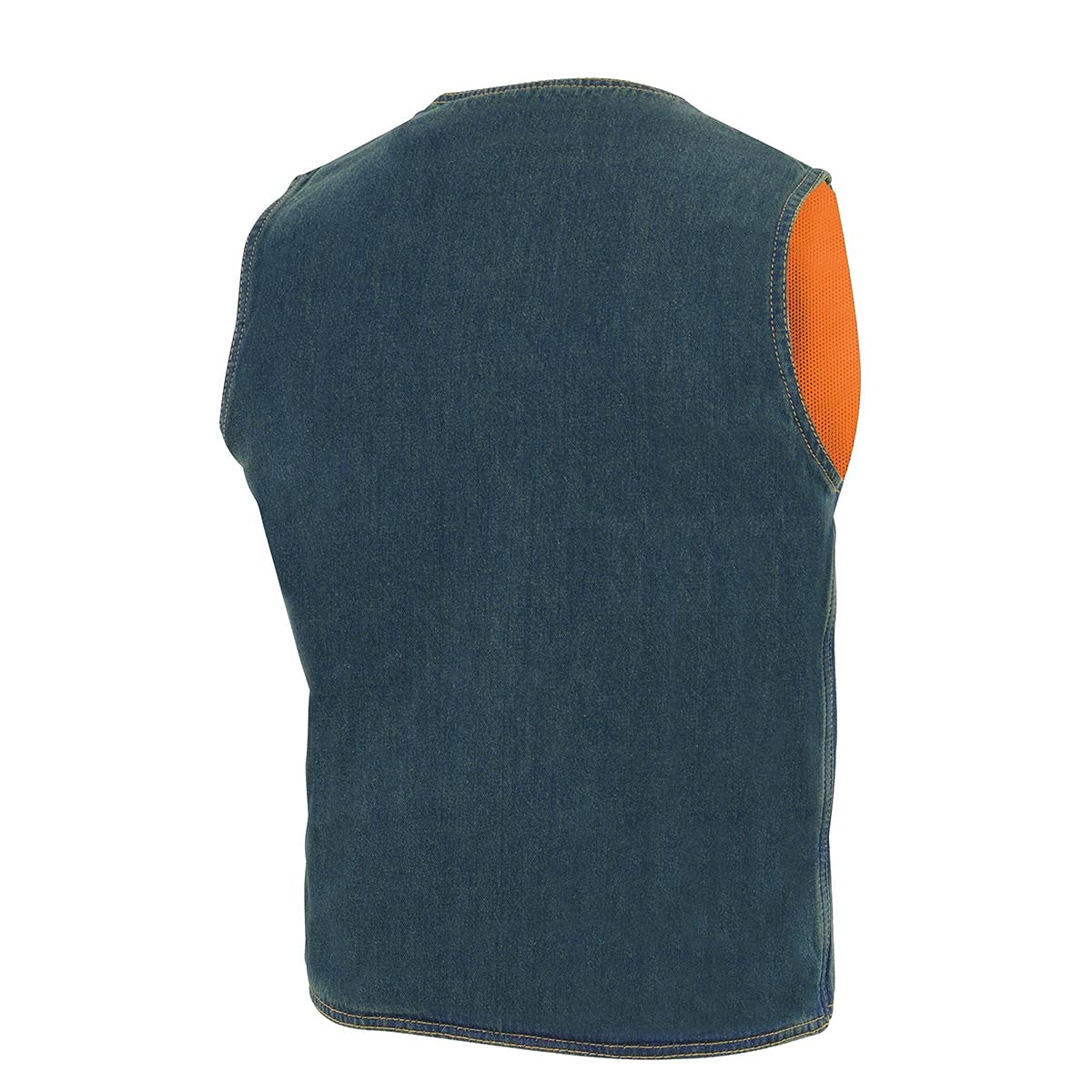 Milwaukee Leather Men's Classic Western V-Neck Premium Denim Motorcycle Biker Vests | MDM - 2X-Large
