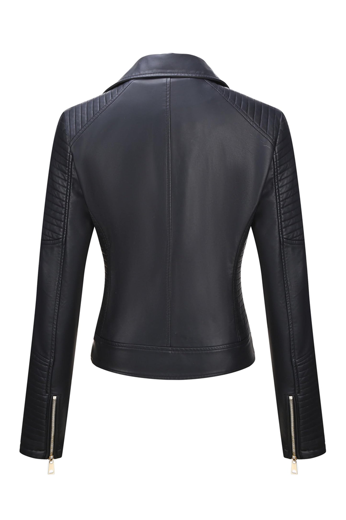 Bellivera Women's Faux Leather Casual Jacket 2026 Spring Trendy Motorcycle Outfits Lightweight Classic Coat 53 Black XL