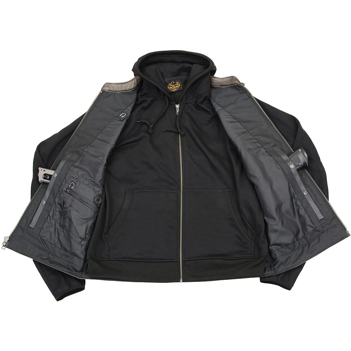 Milwaukee Leather Men's Leather Motorcycle Vest w/Hoodie - XX-Large