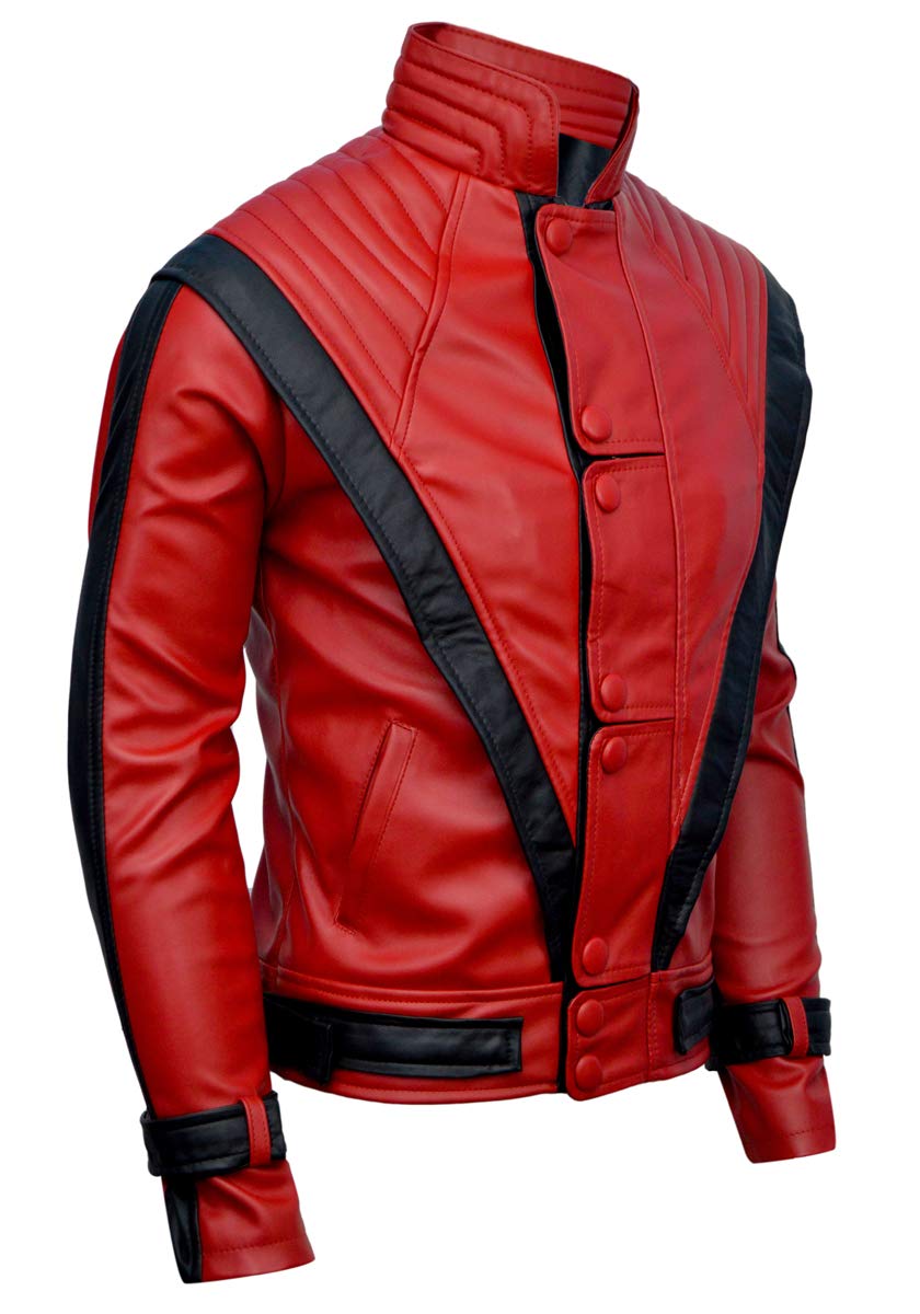 DIZLLER Party&Dance wear - Red & Black leather Jacket - FAUX Leather - 2XL